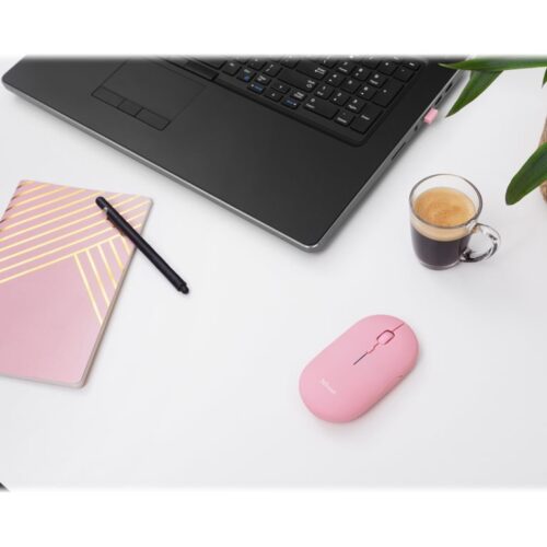 TRUST PUCK Ultra-Thin Wireless Rechargeable Mouse Pink