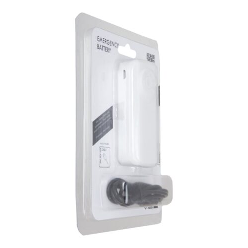 URBAN FACTORY Batterie externe Emergency Battery – 4400 mAh  – Blanc  –  Blister 1 câble