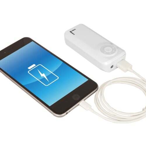 URBAN FACTORY Batterie externe Emergency Battery – 4400 mAh  – Blanc  –  Blister 1 câble