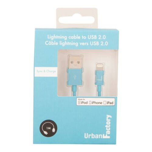 URBAN FACTORY CABLE LIGHTNING MFI 1M BLEU BOITE