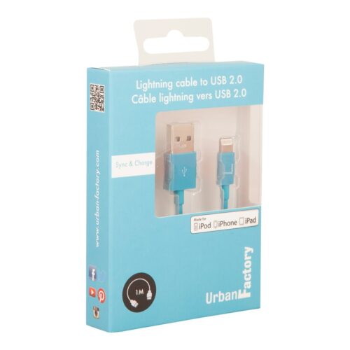URBAN FACTORY CABLE LIGHTNING MFI 1M BLEU BOITE