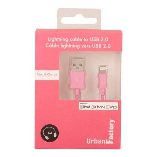 URBAN FACTORY CABLE LIGHTNING MFI 1M ROSE BOITE
