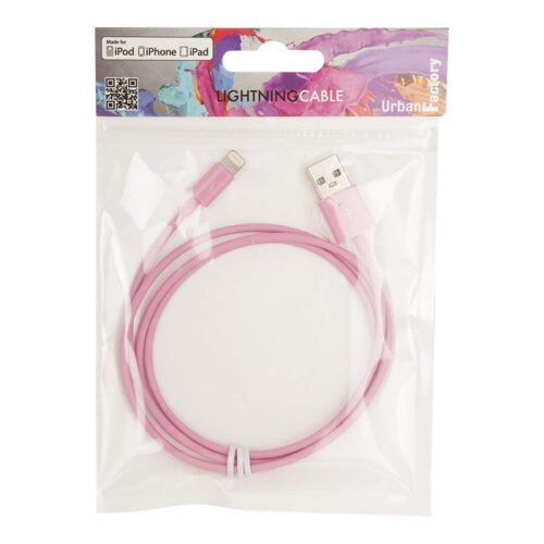URBAN FACTORY Cable rose pour synchronisation et charge LIGHTNING – 1m – MFI