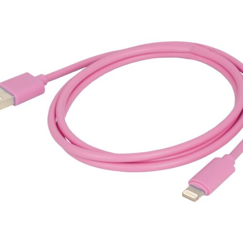 URBAN FACTORY Cable rose pour synchronisation et charge LIGHTNING – 1m – MFI