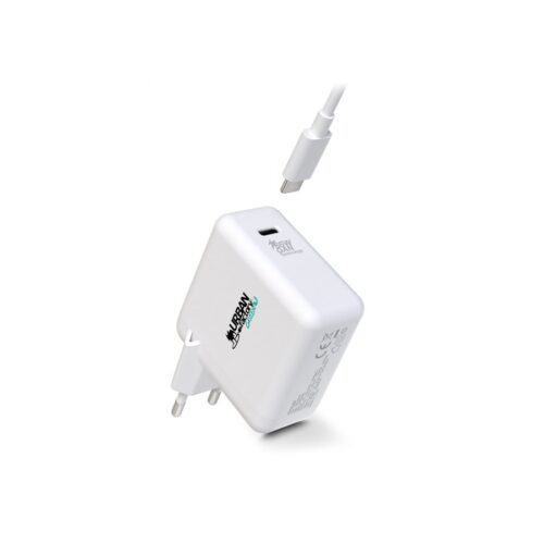 URBAN FACTORY Chargeur secteur GaN USB-C Eco-conçu 65W