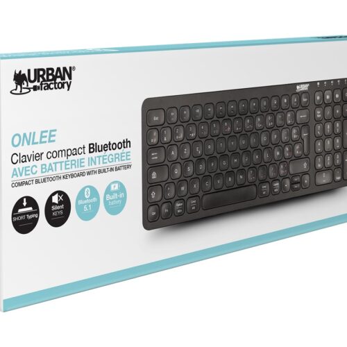 URBAN FACTORY Clavier Bluetooth & 2.4GHZ avec batterie rechargeable (micro usb) AZERTY