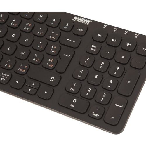 URBAN FACTORY Clavier Bluetooth & 2.4GHZ avec batterie rechargeable (micro usb) AZERTY