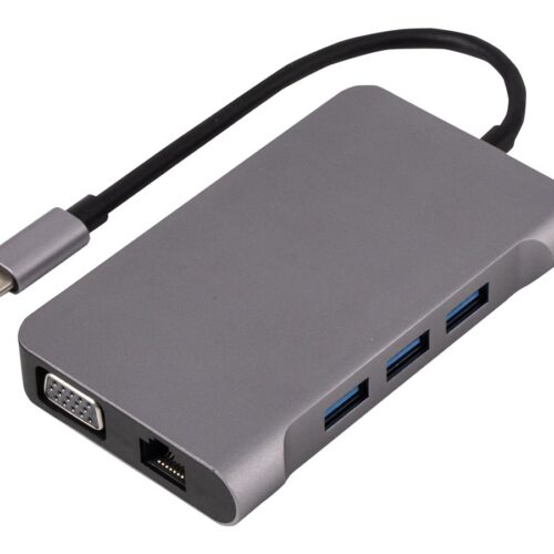URBAN FACTORY Hubee Plus USB-C Mobile Station RJ45 Gigabit HDMI 4K VGA HD 3xUSB-A 3.1 of 10gbps 100Watts