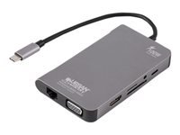 URBAN FACTORY Hubee Plus USB-C Mobile Station RJ45 Gigabit HDMI 4K VGA HD 3xUSB-A 3.1 of 10gbps 100Watts