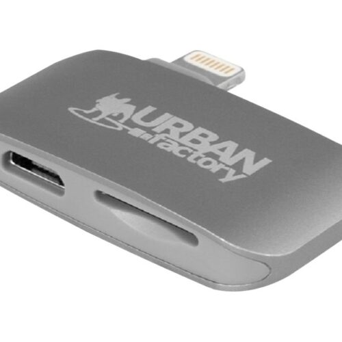 URBAN FACTORY Lecteur de cartes micro-SD – Lightning. Câble micro USB inclus