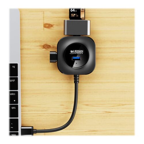 URBAN FACTORY MINEE: 4-Port Usb 3.0 Hub Black
