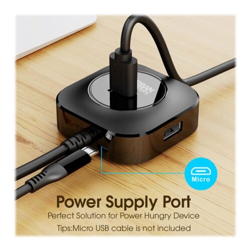 URBAN FACTORY MINEE: 4-Port Usb 3.0 Hub Black