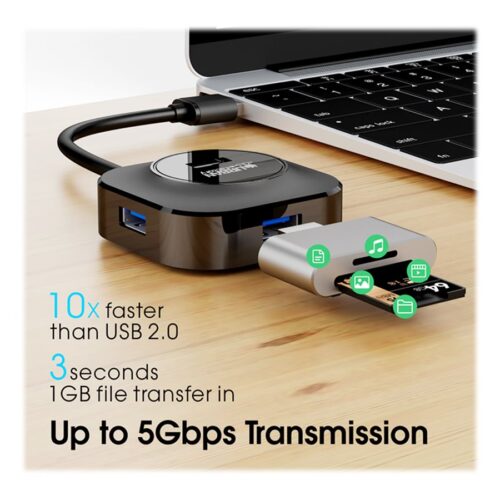 URBAN FACTORY MINEE: 4-Port Usb 3.0 Hub Black