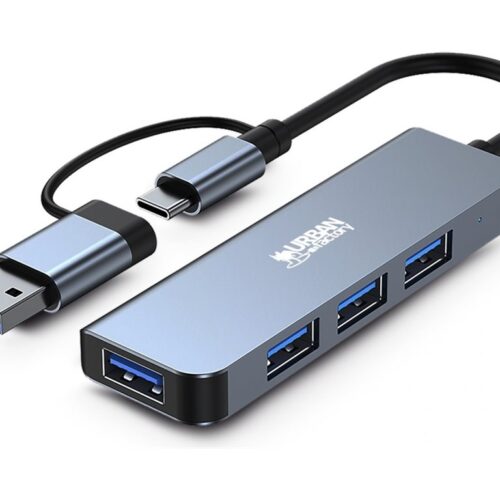URBAN FACTORY Mining USB-A/C Hub With 4 USB-A 3.0 Ports