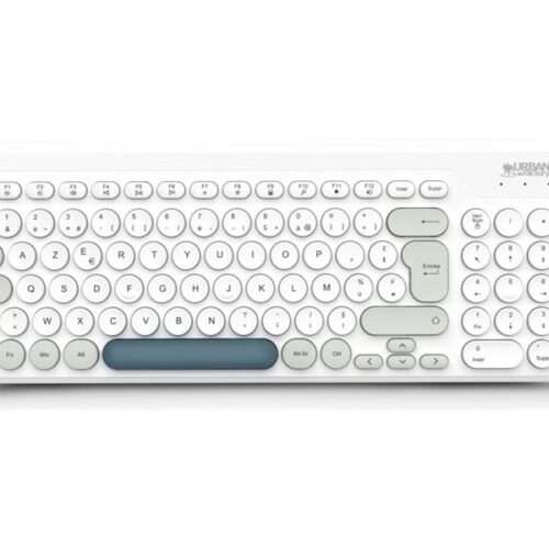 URBAN FACTORY Onlee Color Wireless Flat Keyboard 2.4Ghz – White/Blue/Grey