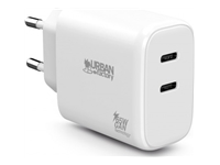 URBAN FACTORY Powee Gan Charger USB-C 65W – 1 Port Usb-C 45W + 1 Port USB-C 20W