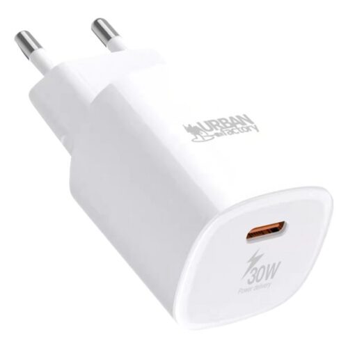 URBAN FACTORY POWER 30 Watts USB-C MAINS CHARGER EU WHITE