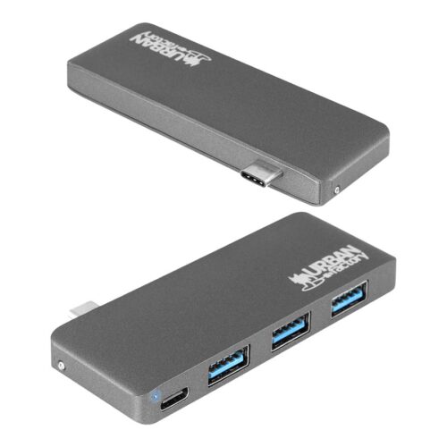 URBAN FACTORY TYPE-C HUB 3xUSB 3.0 DARK GREY