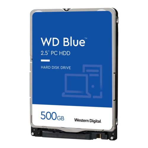 WD Blue Mobile 500Go HDD 5400tpm SATA serial ATA 6Gb/s 128Mo cache 2.5p RoHS compliant intern Bulk