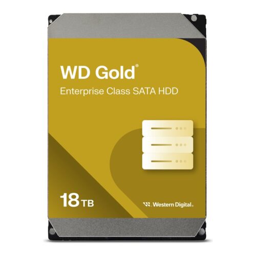 WD Gold 18To HDD 7200rpm 6Gb/s sATA 512Mo cache 3.5p intern RoHS compliant Enterprise Bulk