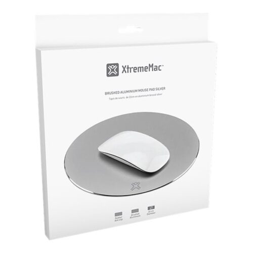XTREMEMAC Tapis de souris rond en aluminium Gris