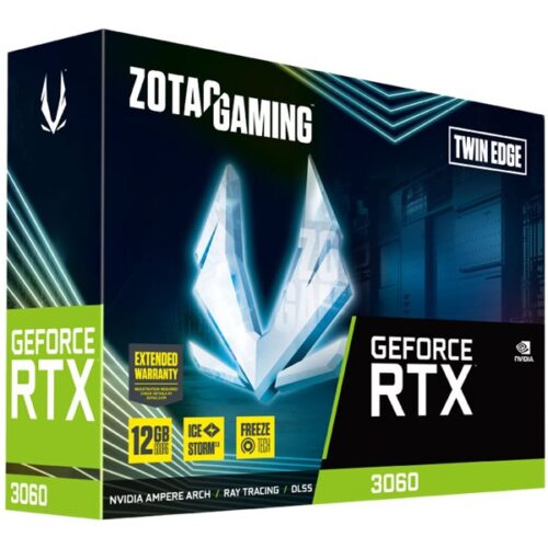 ZOTAC GAMING GeForce RTX 3060 Twin Edge 12Go GDDR6 192bit 3xDisplayPort + HDMI 192bit memory bus PCI Express 4.0 16x