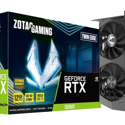 ZOTAC GAMING GeForce RTX 3060 Twin Edge 12Go GDDR6 192bit 3xDisplayPort + HDMI 192bit memory bus PCI Express 4.0 16x