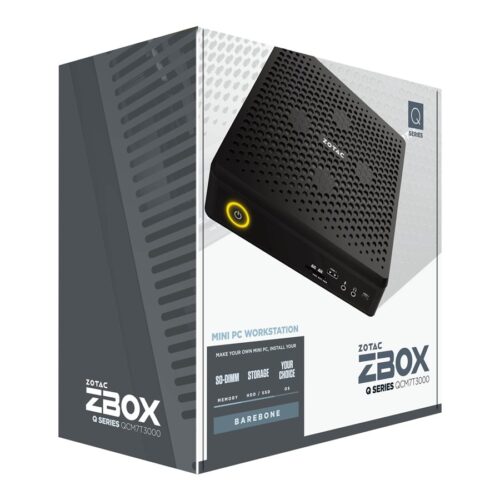 ZOTAC ZBOX QCM7T3000 Barebone Intel Core i7-10750H 2xDDR4-2933/2666 SODIMM Slot max 64Go M.2 SSD PCIE x4/SATA III SSD Slot 2242/2280